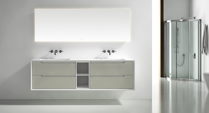 Double Under Counter Sink Floating Bathroom Vanity Cabinet TW-2805