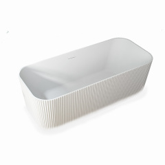 China Wholesale Factory Rectangle Vertical Stripes Fluted Acrylic Bathtub With Lighting TW-7682