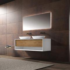 Wholesale High End Quality Double Under Counter Sinks Floating Bathroom Vanity Cabinet TW-2210