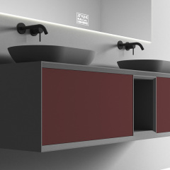 China Wholesale Factory Double Counter Top Sinks Floating Bathroom Vanity Cabinet TW-2205
