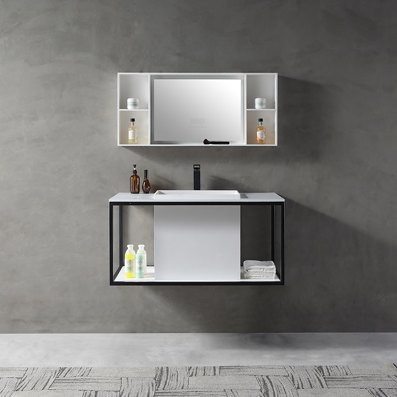 Wholesale Fashion Console Sink With Shelf Floating Bathroom Vanity With Mirror Cabinet TW-2011A