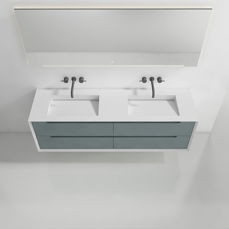 China Wholesale Factory Double Under Counter Sink Floating Bathroom Vanity Cabinet TW-2802