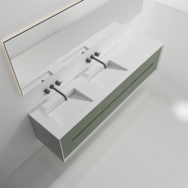Manufacturer Double Under Counter Sink Floating Bathroom Vanity Cabinet TW-2808