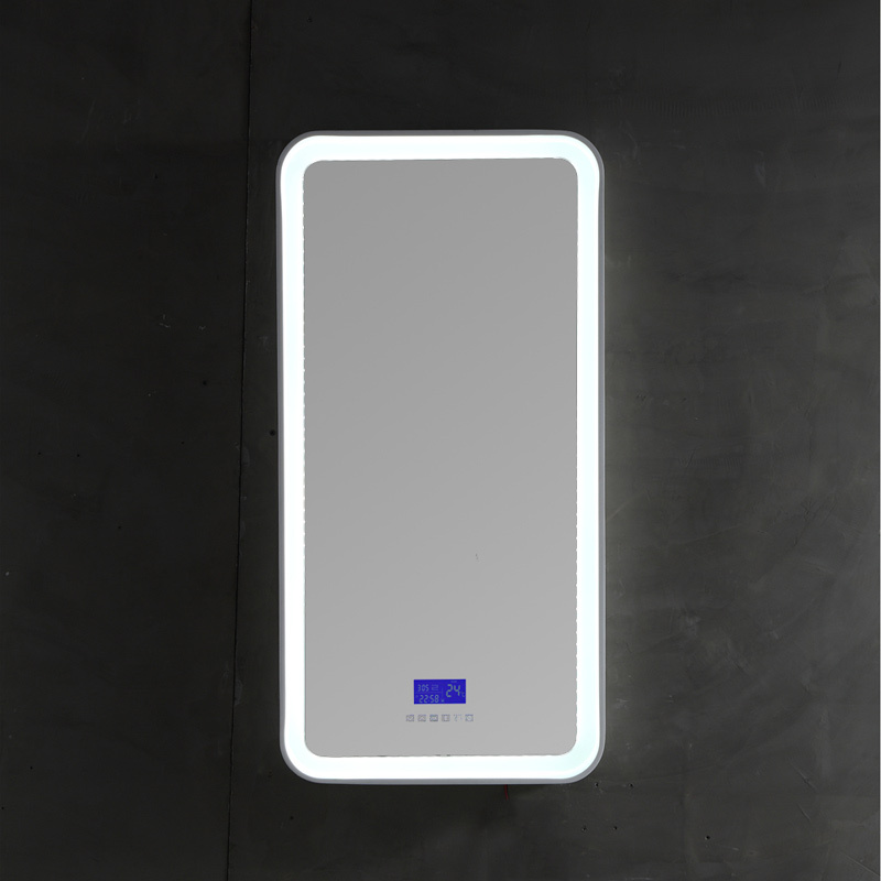 Lieferant Rechteckiger wandmontierter Bluetooth-Badezimmer-Make-up-Kosmetikspiegel mit LED-Leuchten XA-ML82