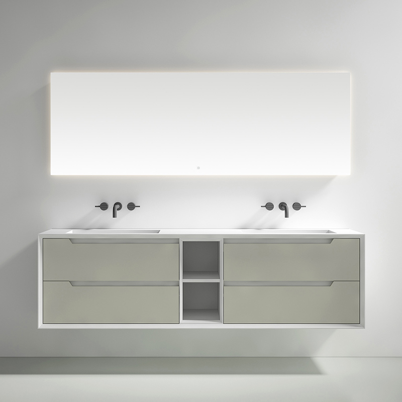 Supplier Double Under Counter Sink Floating Bathroom Vanity Cabinet TW-2805