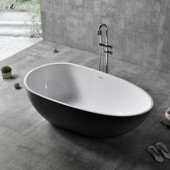 Supplier Colorful Oval Egg-Shaped Freestanding Artificial Stone Bathtub XA-8806