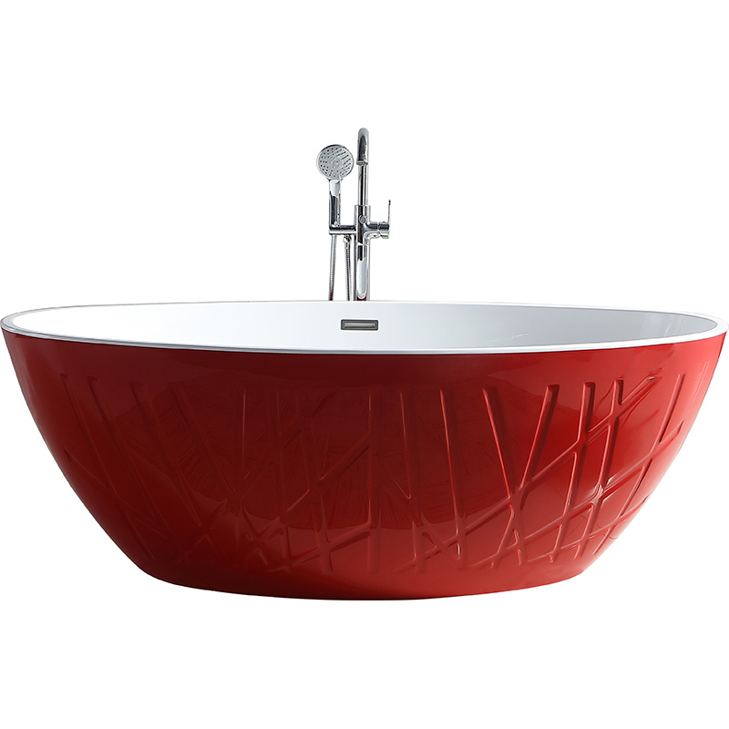 Factory Wholesale Colorful Oval Freestanding Acrylic Bathtub TW-7783