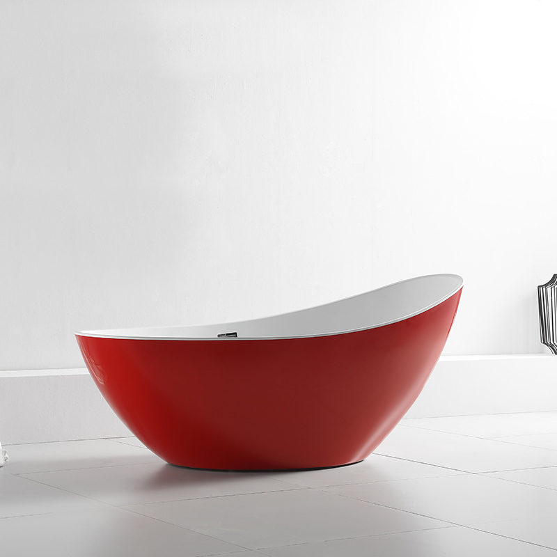 Quality Wholesale Unique Design Moon-Shaped Colorful Freestanding Acrylic Bathtub XA-118