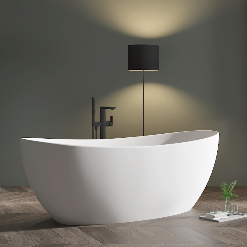 Popular Wholesale Designer Oval Freestanding Artificial Stone Bathtub XA-8801