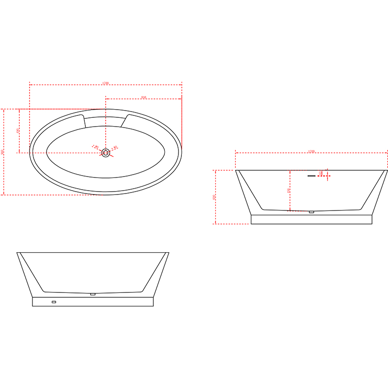 Wholesale High End Quality Oval Freestanding Acrylic Bathtub XA-180