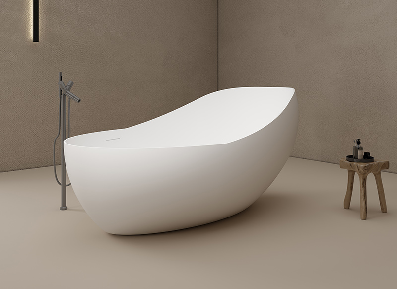 Unique Design Big Oval Freestanding Artificial Stone Bathtub TW-8662