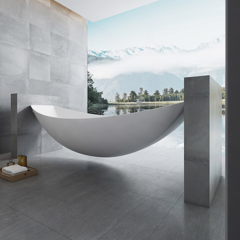 2021 Latest Patented Design Freestanding Acrylic Floating Hammock Bathtub TW-6699