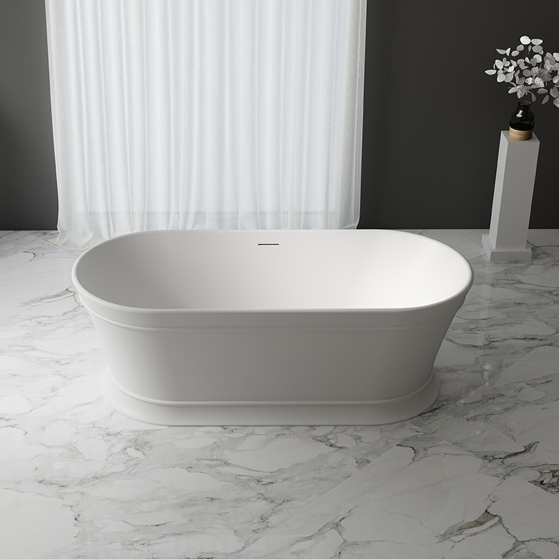 Großhandelsmode-High-End-amerikanische freistehende Acrylbadewanne mit ovalem Sockel TW-7796