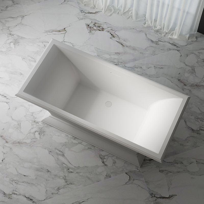Wholesale High End Quality Rectangle American Style Pedestal Freestanding Acrylic Bathtub XA-197