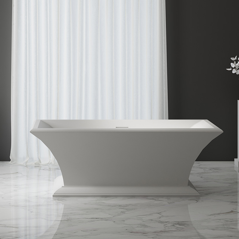 Wholesale High End Quality Rectangle American Style Pedestal Freestanding Acrylic Bathtub XA-197