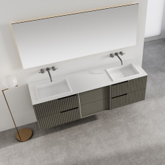 Großhandel Fashion Double Under Counter Sink Wandmontierter Badezimmerschrank WBL-6116