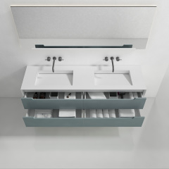 China Wholesale Factory Double Under Counter Sink Floating Bathroom Vanity Cabinet TW-2802