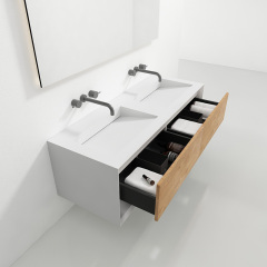 Wholesale High End Quality Double Under Counter Sinks Floating Bathroom Vanity Cabinet TW-2510