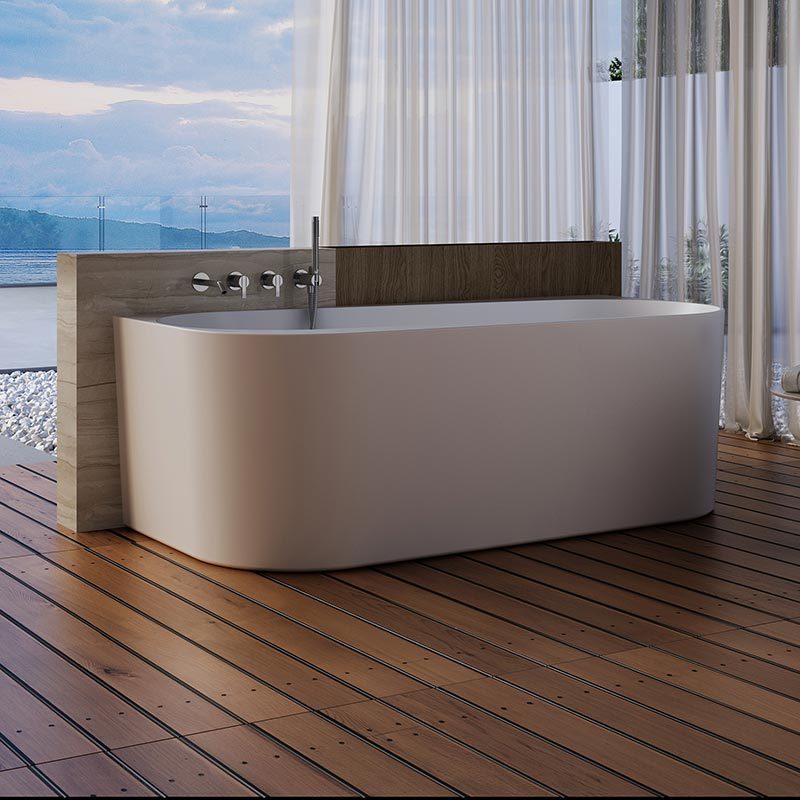 Wholesale High End Quality Back To Wall Freestanding Acrylic Bathtub TW-7733