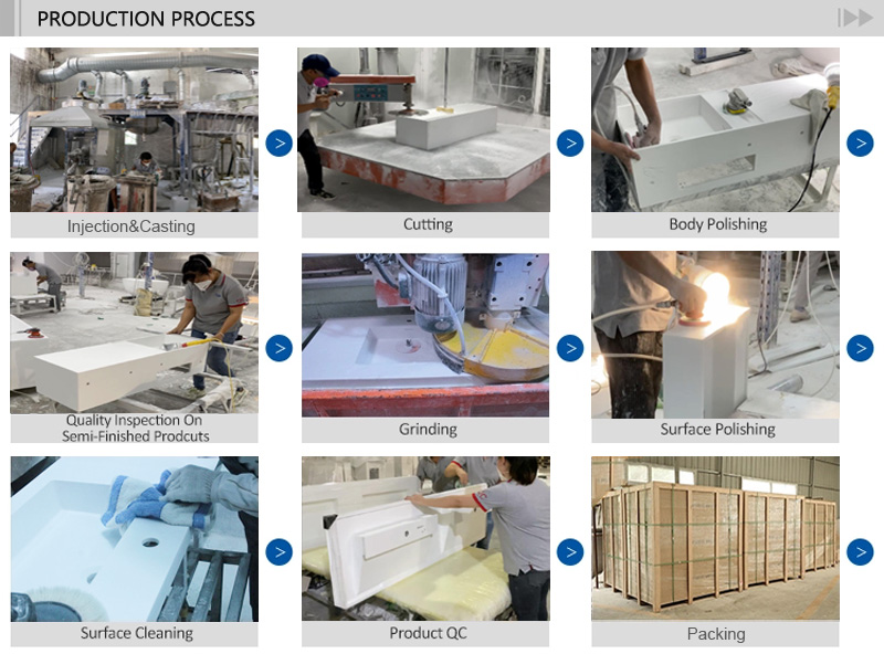 T&W Solid Surface Shower Base production process