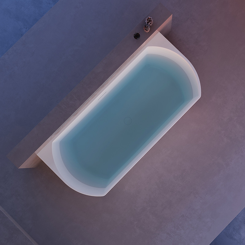 Back To Wall Freestanding Acrylic Bathtub TW-7763