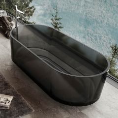 Factory Supply Quality Assurance Freestanding Solid Surface Clear Resin Bathtub XA-8701T