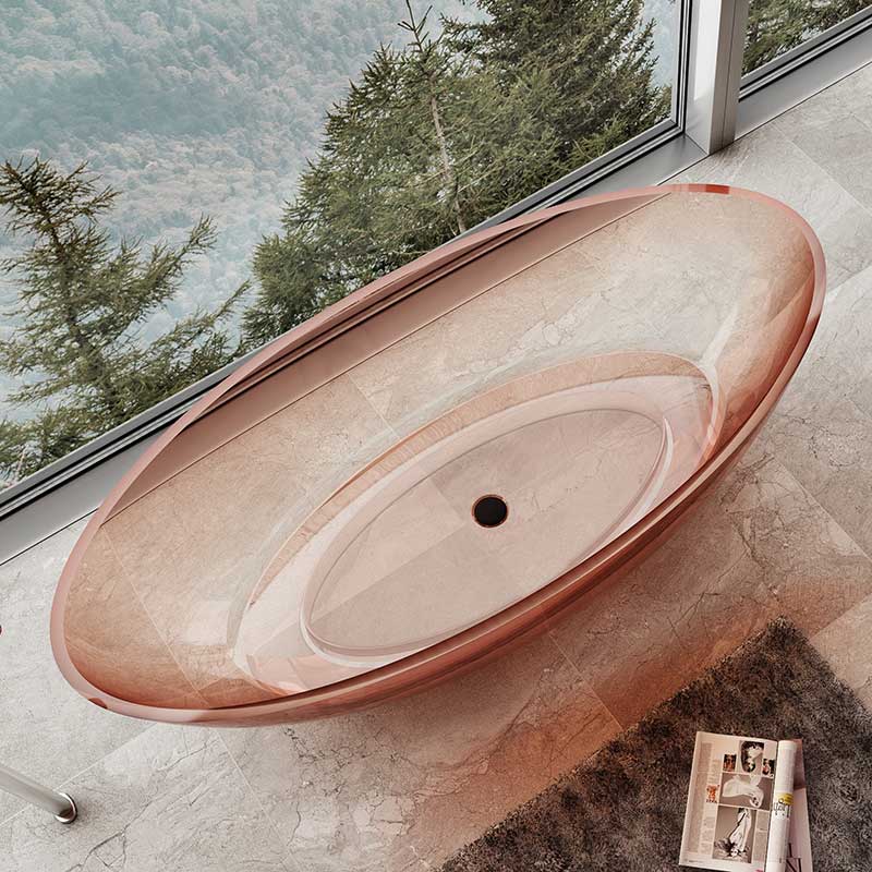 China Wholesale Factory Freestanding Clear Resin Solid Surface Bathtub XA-8803T