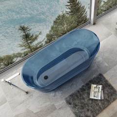 Popular Wholesale Designer Freestanding Resin Stone Transparent Bathtub XA-8705T