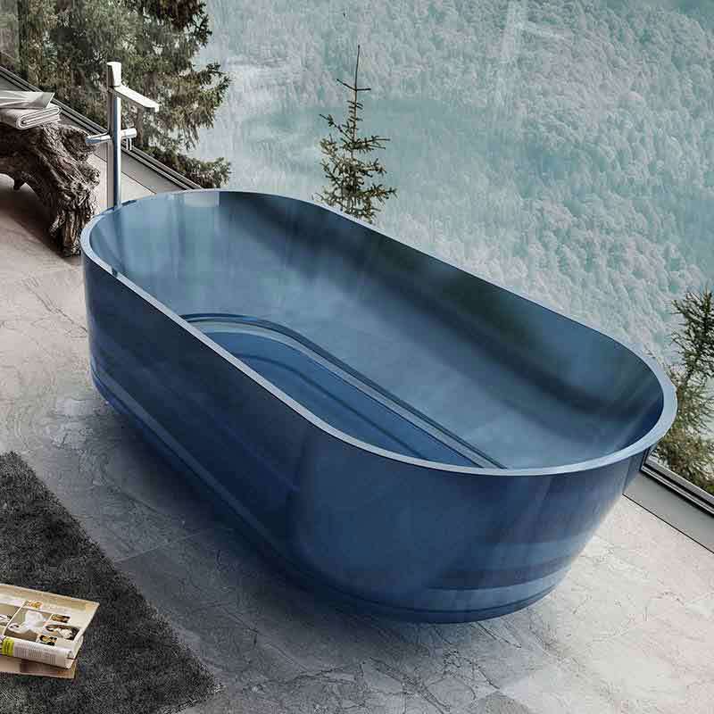Popular Wholesale Designer Freestanding Resin Stone Transparent Bathtub XA-8705T