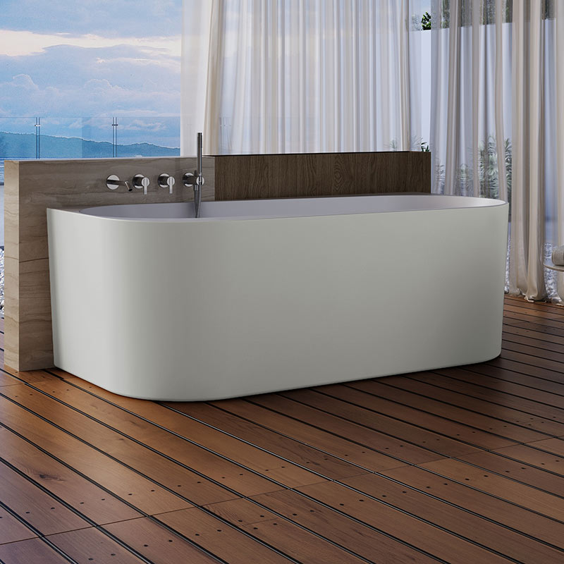 Wholesale High End Quality Back To Wall Freestanding Acrylic Bathtub TW-7733