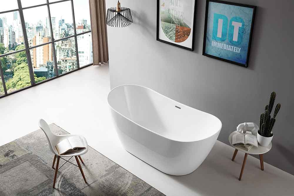 Acryl Badewanne Fabrik - T&amp;W Oval Freistehende Acryl Badewanne TW-6612 Display