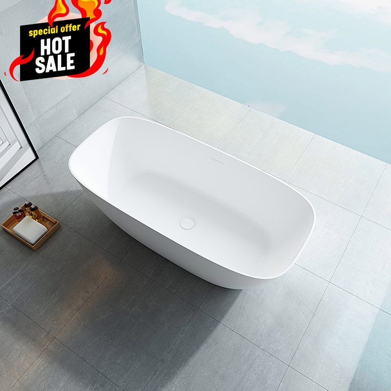 Hot Style Großhandel Ovale freistehende Badewanne mit fester Oberfläche XA-8508