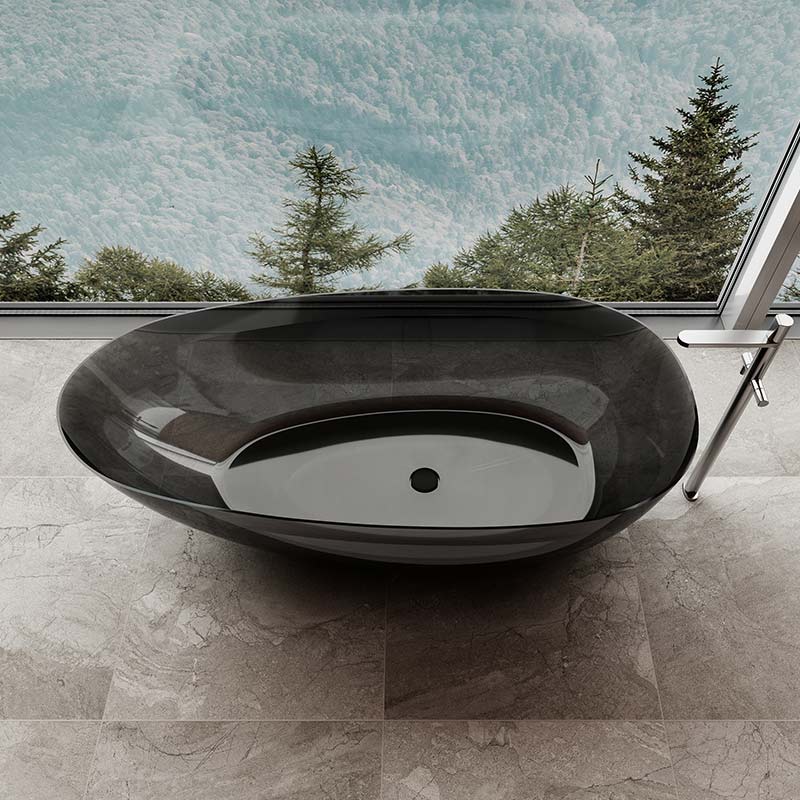 Freistehende Badewanne aus transparentem Harz in High-End-Qualität im Großhandel XA-8866T