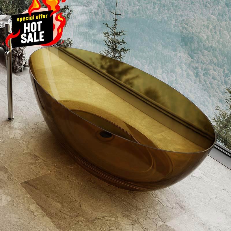 Wholesale High End Quality Promotional Specials Yellow Freestanding Transparent Bathtub XA-8863T