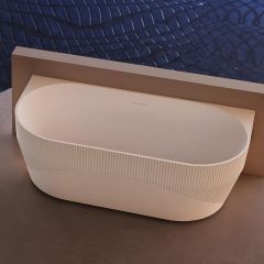 Wholesale High End Quality Back To Wall Fluted Freestanding Vertical Stripes Groove Acrylic Bathtub TW-7186