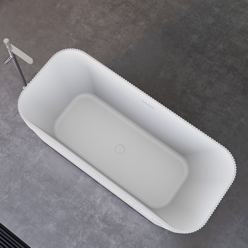 Rectangle Half Vertical Stripes Fluted Acrylic Tubs TW-7102