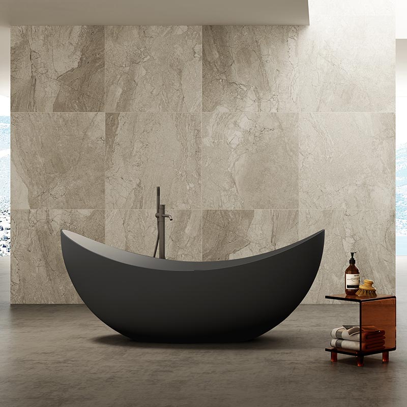 Beliebte Großhandelsdesigner-Mondförmige freistehende Acrylbadewanne TW-7618