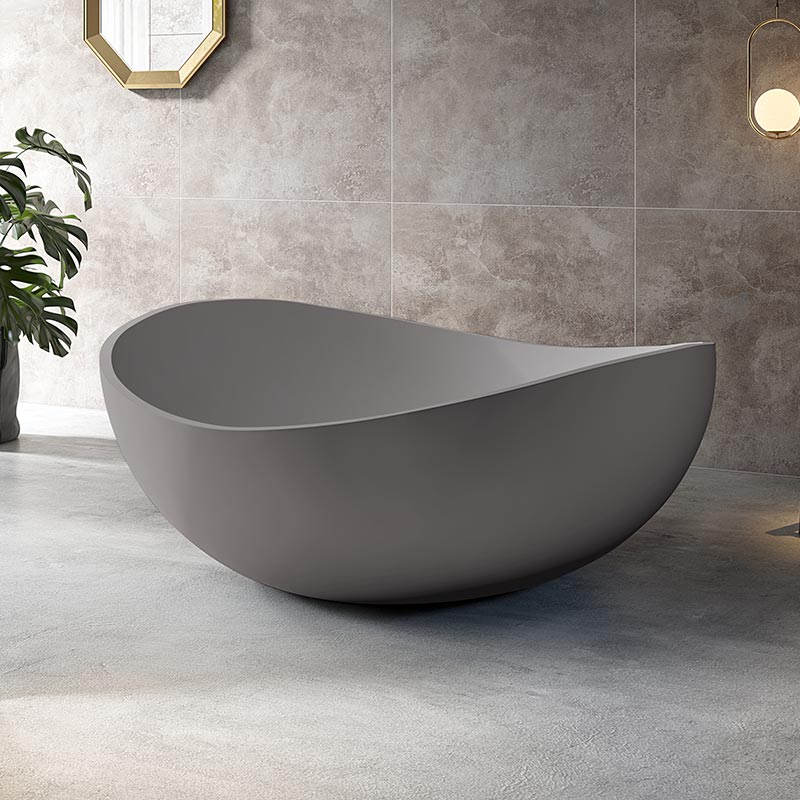 Factory Supply Quality Assurance Modern Round Freestanding Artificial Stone Bathtub TW-8666