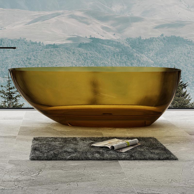 Wholesale High End Quality Freestanding Transparent Resin Bathtub XA-8866T