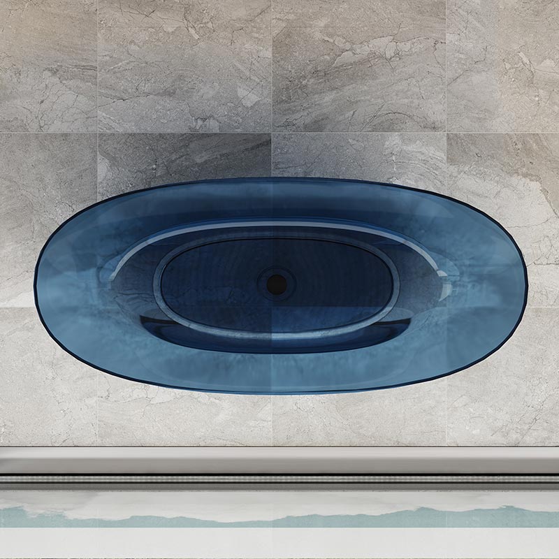 Werkseitige Qualitätssicherung, ovale freistehende Badewanne aus klarem Harz XA-8507T