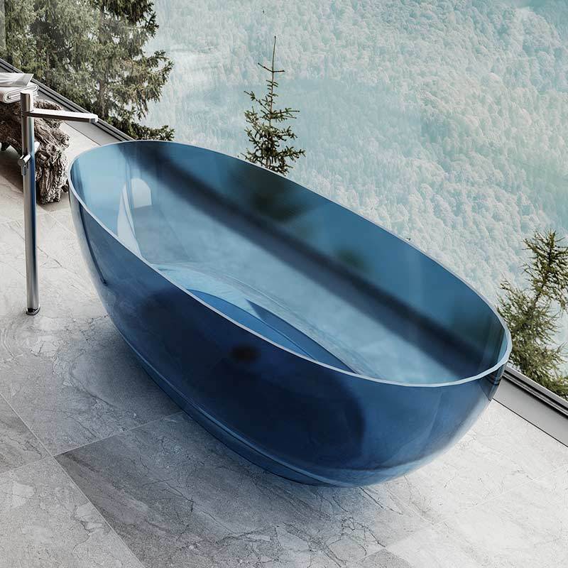 Factory Supply Quality Assurance Oval Freestanding Clear Resin Bathtub XA-8507T