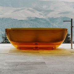 Werkseitige Qualitätssicherung, ovale freistehende Badewanne aus klarem Harz XA-8507T