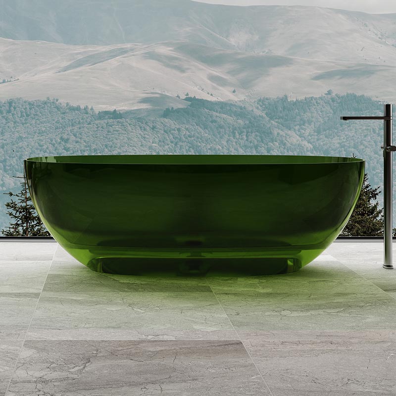 Werkseitige Qualitätssicherung, ovale freistehende Badewanne aus klarem Harz XA-8507T