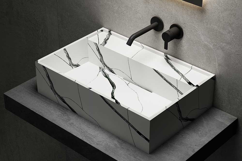 Marble Texture Counter Top Wash Basin Manufacturer - Modern Design Marble Texture Counter Top Wash Sink Series Display
