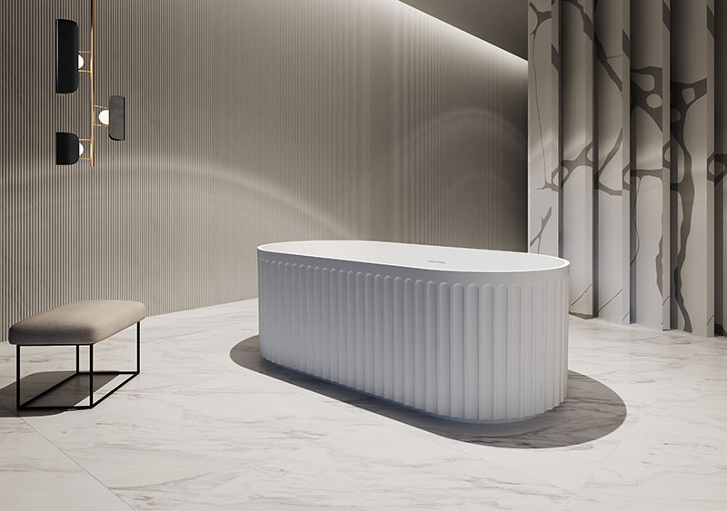 New Design Freestanding Acrylic Fluted Bathtub TW-7111