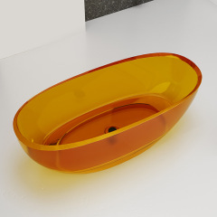 Supplier Egg-Shaped Stone Resin Transparent Bathtub XA-8817T