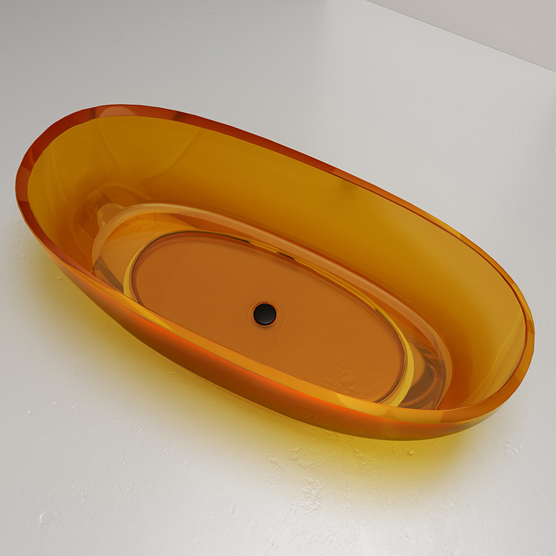 Supplier Egg-Shaped Stone Resin Transparent Bathtub XA-8817T