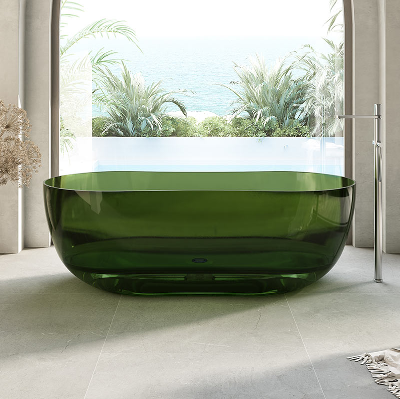 Hersteller: Freistehende transparente Sanduhr-Badewanne mit fester Oberfläche TW-8603T