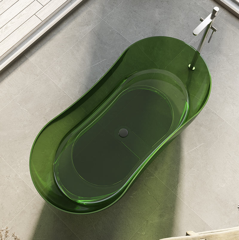 Manufacturer Freestanding Transparent Solid Surface Hourglass Bathtub TW-8603T