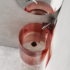 Hot Style Wholesale Transparent Freestanding Pedestal Sink Wall Hung Basin TW-Z508T